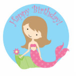 KRW Fun Little Mermaid Birthday Cake Top Decor Photo Sculptures