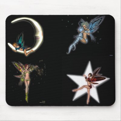 KRW Heavenly Bodies Faeries Mouse Mat by KRWDesigns