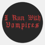 KRW I Run With Vampires Dripping Blood Stickers