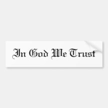 KRW In God We Trust Bumper Sticker