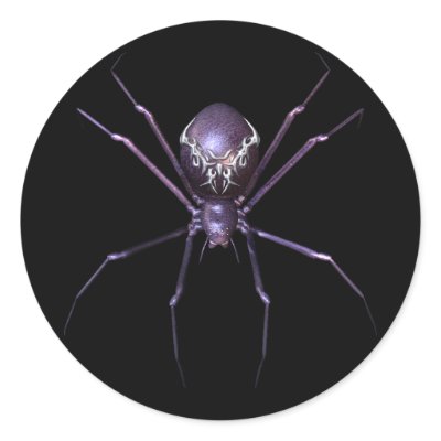 KRW Jeweled Spider Halloween Round Stickers