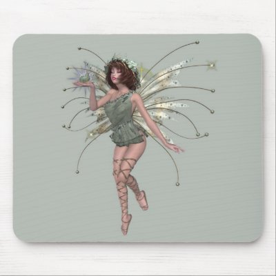 KRW Kiss the Frog Brunette Faery Mousepad by KRWDesigns