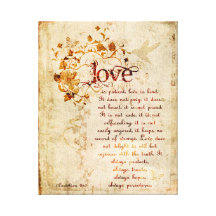 KRW Love is Patient Corinthians Bible Quote Art Canvas Prints