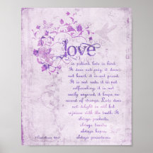 KRW Love is Patient Corinthians Bible Quote Poster