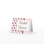KRW Pink and Brown Polka Dot Shower Invitation cards