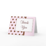KRW Pink Polka Dot Thank You Wedding Card