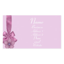 KRW Pink Ribbon and Polka Dots Business Card