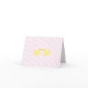 KRW Pink Stripe Rubber Duck Baby Shower Invitation cards