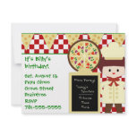 KRW Pizza Party Boy Birthday Party Invitations