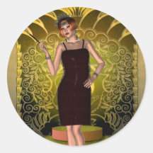KRW Putting on the Ritz Deco Flapper II Stickers