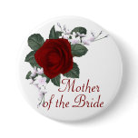 KRW Red Rose Mother of the Bride Wedding Pin buttons