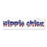 KRW Retro Hippie Chick Peace Sign bumper stickers