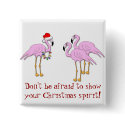 KRW Show Your Christmas Spirit Flamingo Pin buttons