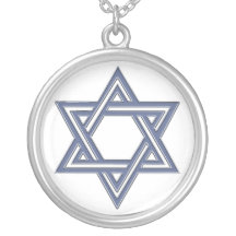 KRW Star of David Blue Sterling Silver Necklace