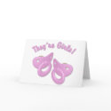 KRW Twin Girl Pacifier Baby Shower Invitation cards