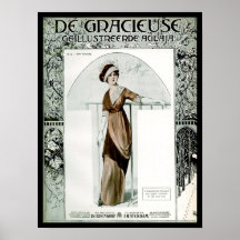 KRW Vintage 1907 French Fashion Magazine Cover Posters