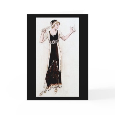 Vintage Fashion Prints on Krw Vintage Bakst 1912 Fashion Print Blank Card   Zazzle Co Uk