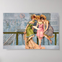 KRW Vintage Beach Illustration Print