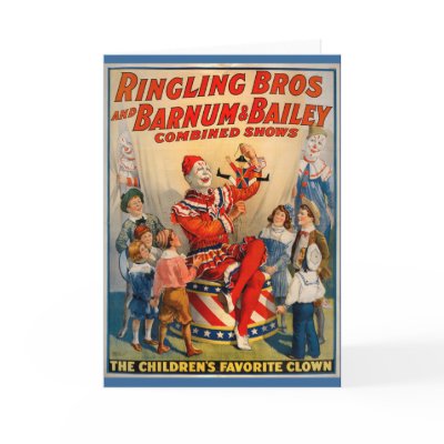 KRW Vintage Circus Clown Card by KRWOldWorld