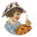 KRW Vintage Girl and Jack O' Lantern Sticker