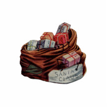 KRW Vintage Santa's Sack Holiday Ornament Photo Cut Out