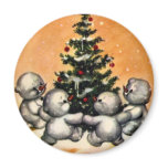 KRW Vintage Snowman Family Christmas Magnet