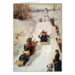 KRW Vintage Tobogganing 1886 Holiday Card