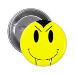 KRW Yellow Smiley Face Vampire Pinback Buttons