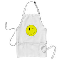 KRW Yellow Winking Smiley Face Apron