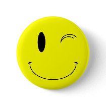 KRW Yellow Winking Smiley Face Pin
