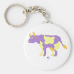 ku-Cute  pastel cow  with yiddish lable Key Chains