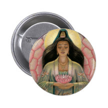 Kuan Yin Goddess of Compassion Button