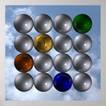 Kugeln Quadrat vier Farben spheres square Posterdruck