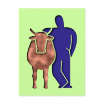 Kuh Bauer cow farmer Postkarten