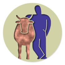 Kuh Bauer cow farmer Aufkleber