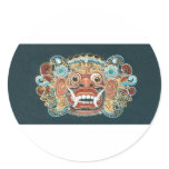 kumbakarna mask round sticker