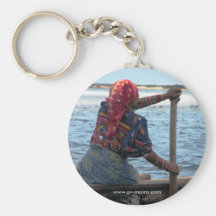 Kuna woman paddling ulu, East Lemmons, Kuna Yala Keychains