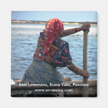 Kuna woman paddling ulu, East Lemmons, Kuna Yala Refrigerator Magnets