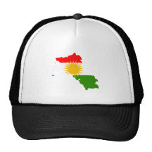 Kurdistan Flag Map full size Hats