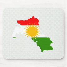 Kurdistan Flag Map full size Mouse Pads