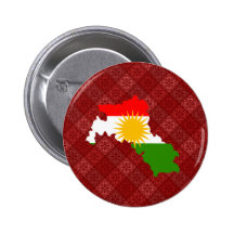 Kurdistan Flag Map full size Pinback Buttons