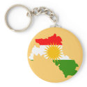 Kurdistan flag map keychains