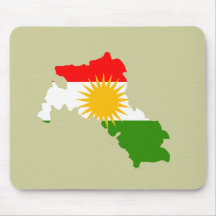 Kurdistan flag map mouse pad