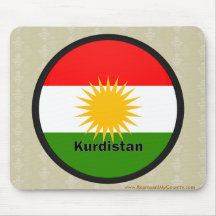 Kurdistan Roundel quality Flag Mousepads