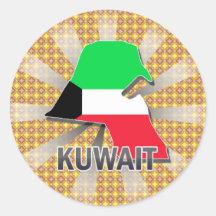 Kuwait Flag Map 2.0 Stickers