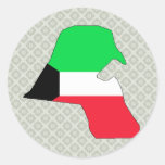 Kuwait Flag Map full size Round Stickers