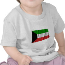 Kuwait Waving Flag T-shirts