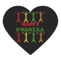 Kwanzaa Dancers Heart Sticker