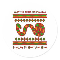 Kwanzaa Snake Round Stickers