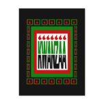 Kwanzaa Split With 7 Flames & Decorated Frame postcards